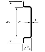 DIN rail cross section